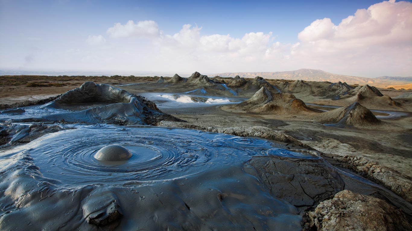 Mud volcanoes in Gobustan National Park